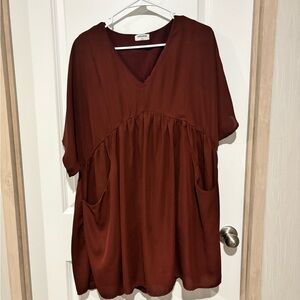 Mittoshop V-Neck Tunic in Rich Brown